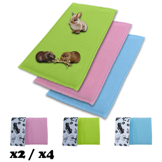 Promo Pack - Fleece Play Mat for Guinea Pig and Rabbit - All in One, it's a Blanket, a Giant Tunnel, a House, a Cushion and a Bed - Comfortable - Available in Multiple Colors and Sizes