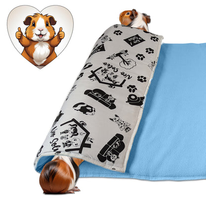 Fleece Guinea Pig and Rabbit Play Mat - All in One, it's a Blanket, a Giant Tunnel, a House, a Cushion and a Bed - Comfortable - Available in 3 Colors and 6 Sizes