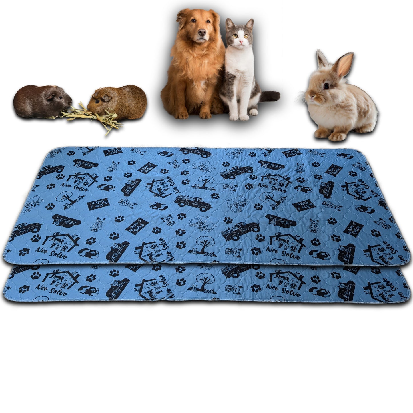 Tapis Antidérapant et Absorbant - Apprentissage de la Propreté - Fond de Cage - Sous les Gamelles  - Disponible en multiples couleurs et tailles